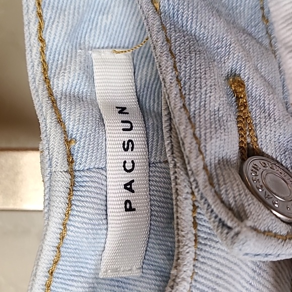 PacSun Two-Tone Mom Jeans Y2K Retro 90s Style Size 27 Patchwork 100% Cotton - Picture 2 of 12